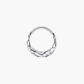 16G Hammered Titanium Clicker Hoop - Textured Hinged Ring for Septum, Daith & Rook