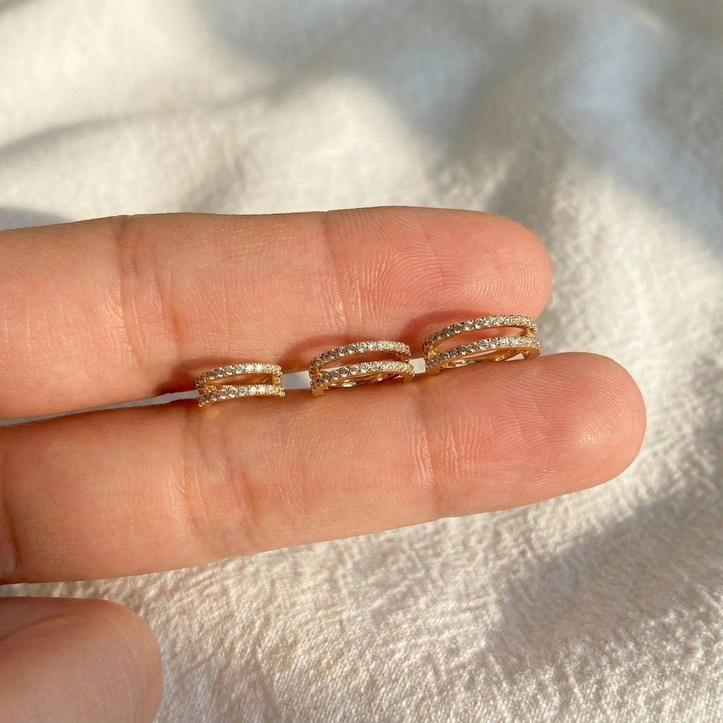 16G/18G Titanium Double Hoop Clicker - Stacked Hinged Ring for Septum & Helix