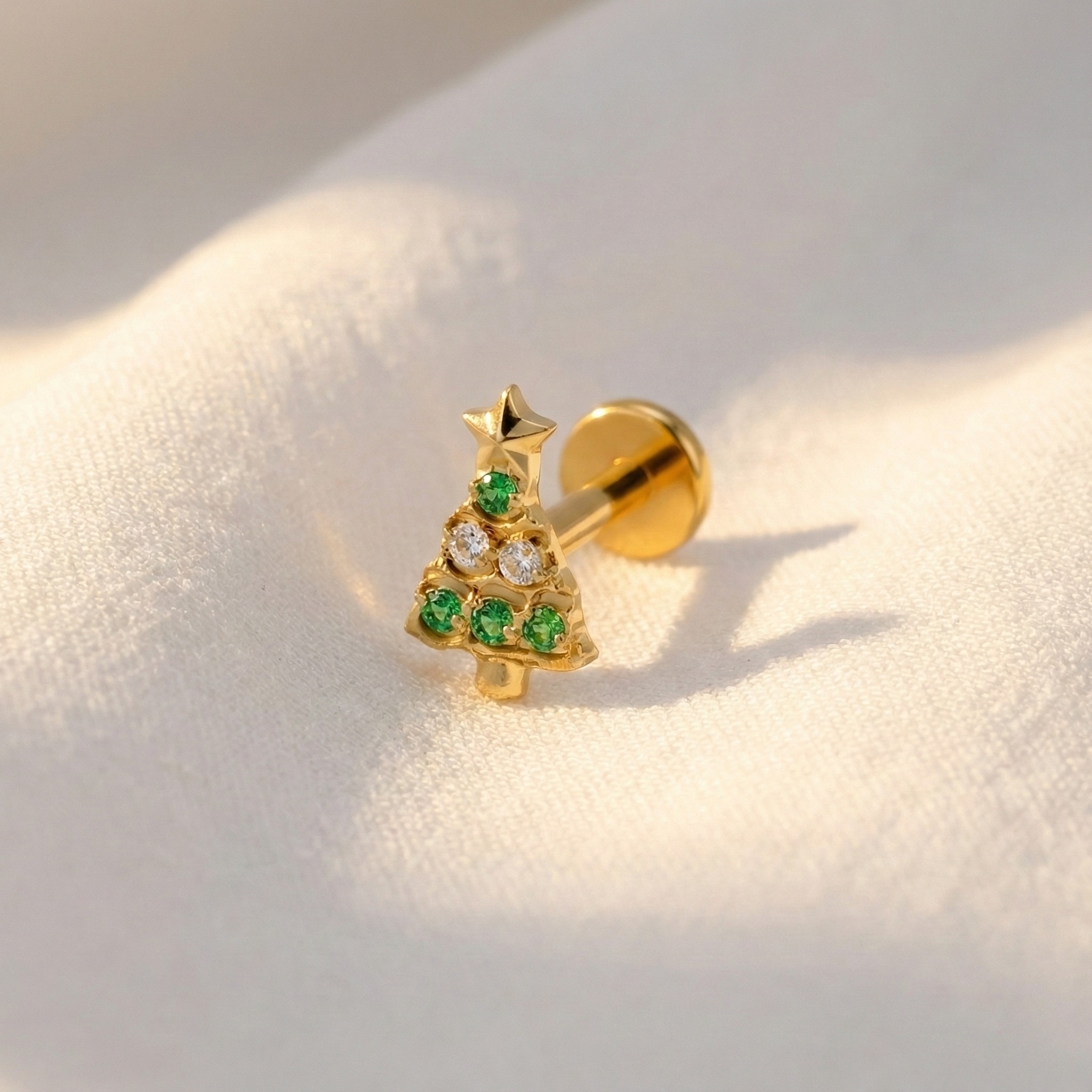 16G Christmas Tree Earring - Titanium Helix, Conch & Tragus