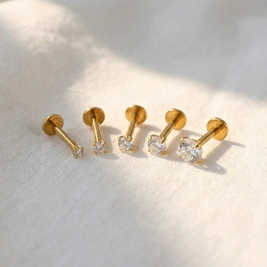 16G / 18G Threadless Labret - Titanium Nose & Cartilage Stud