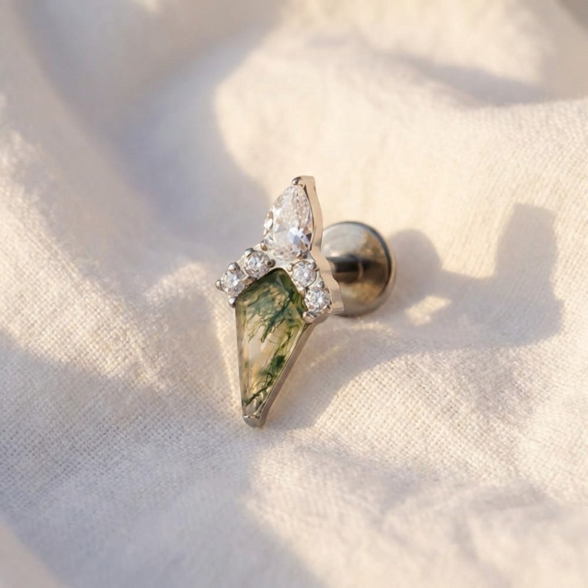 16G Titanium Rhombus Earring - Kite Shaped Helix & Conch