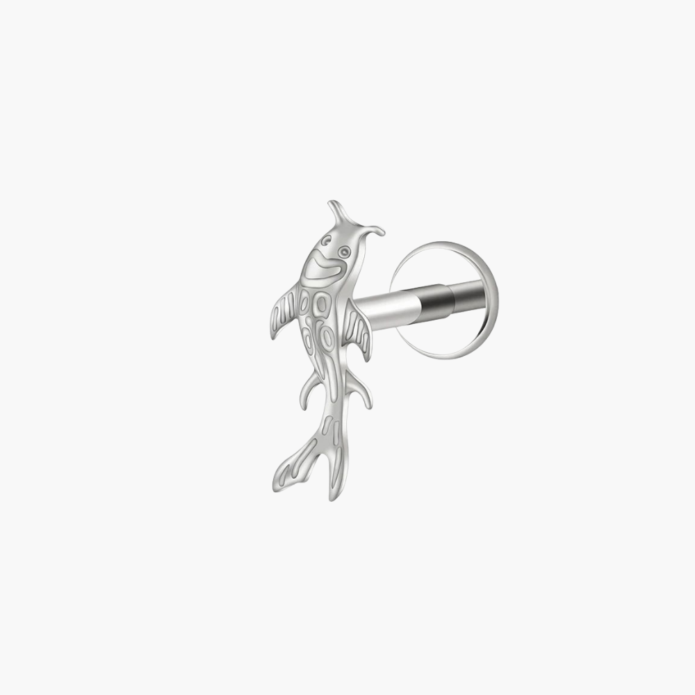 ASTM F136 Titanium Koi Fish Stud (16G) - Flat Back