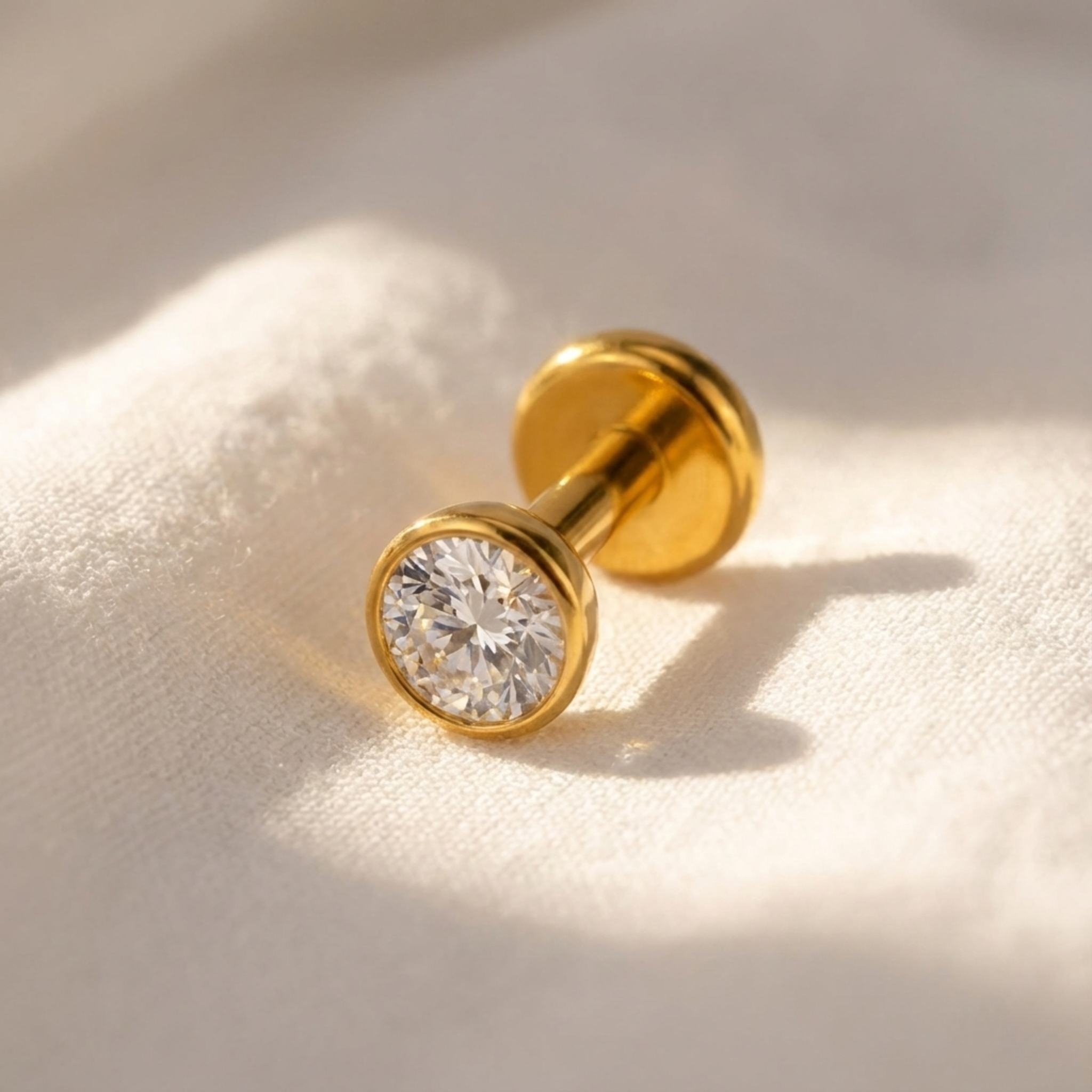 16G Titanium Flat Back Stud - 2mm 3mm 4mm Tragus & Helix