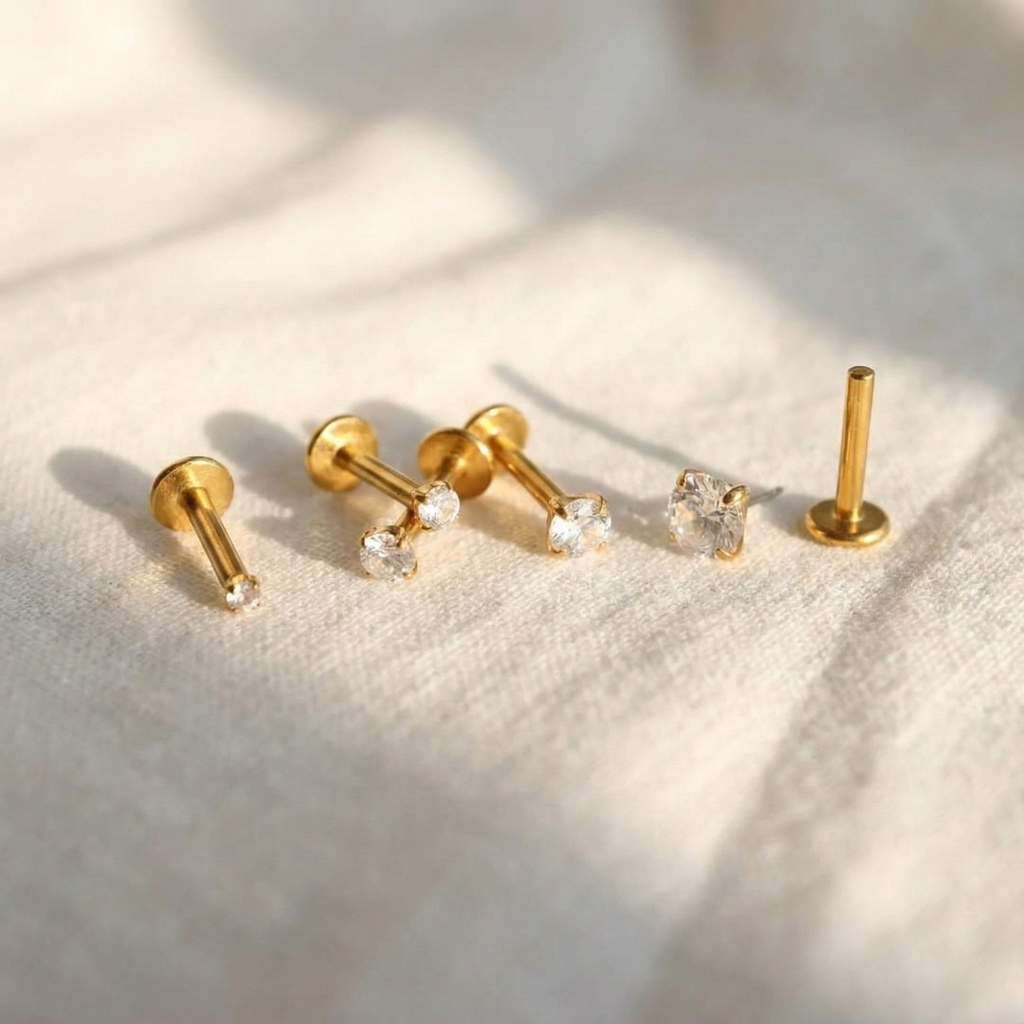 16G / 18G Threadless Labret - Titanium Nose & Cartilage Stud