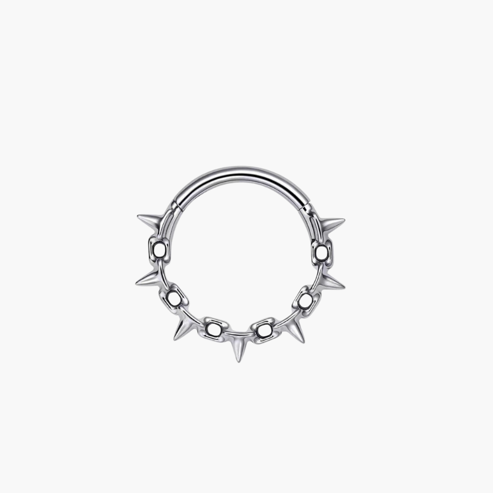 16G Spiked Chain Hoop - Titanium Septum & Daith Clicker