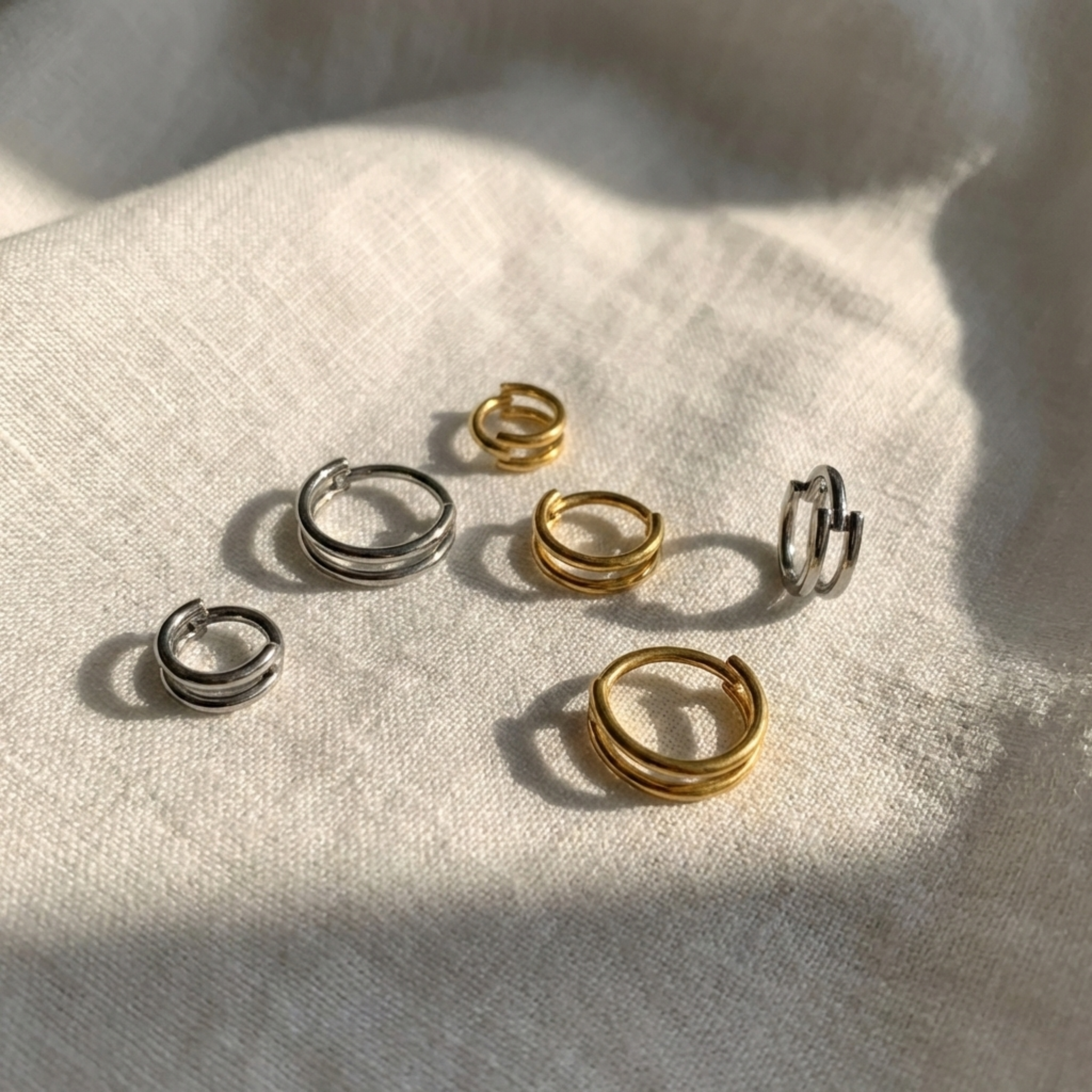 16G Double Nose Ring - Titanium Septum & Helix Clicker