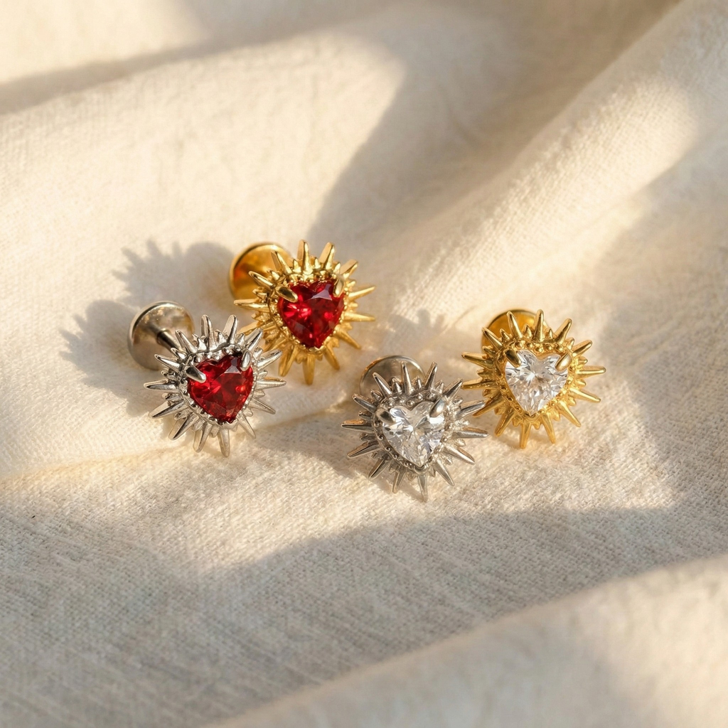 16G Titanium Heartbreak Earring - Helix & Tragus Piercing