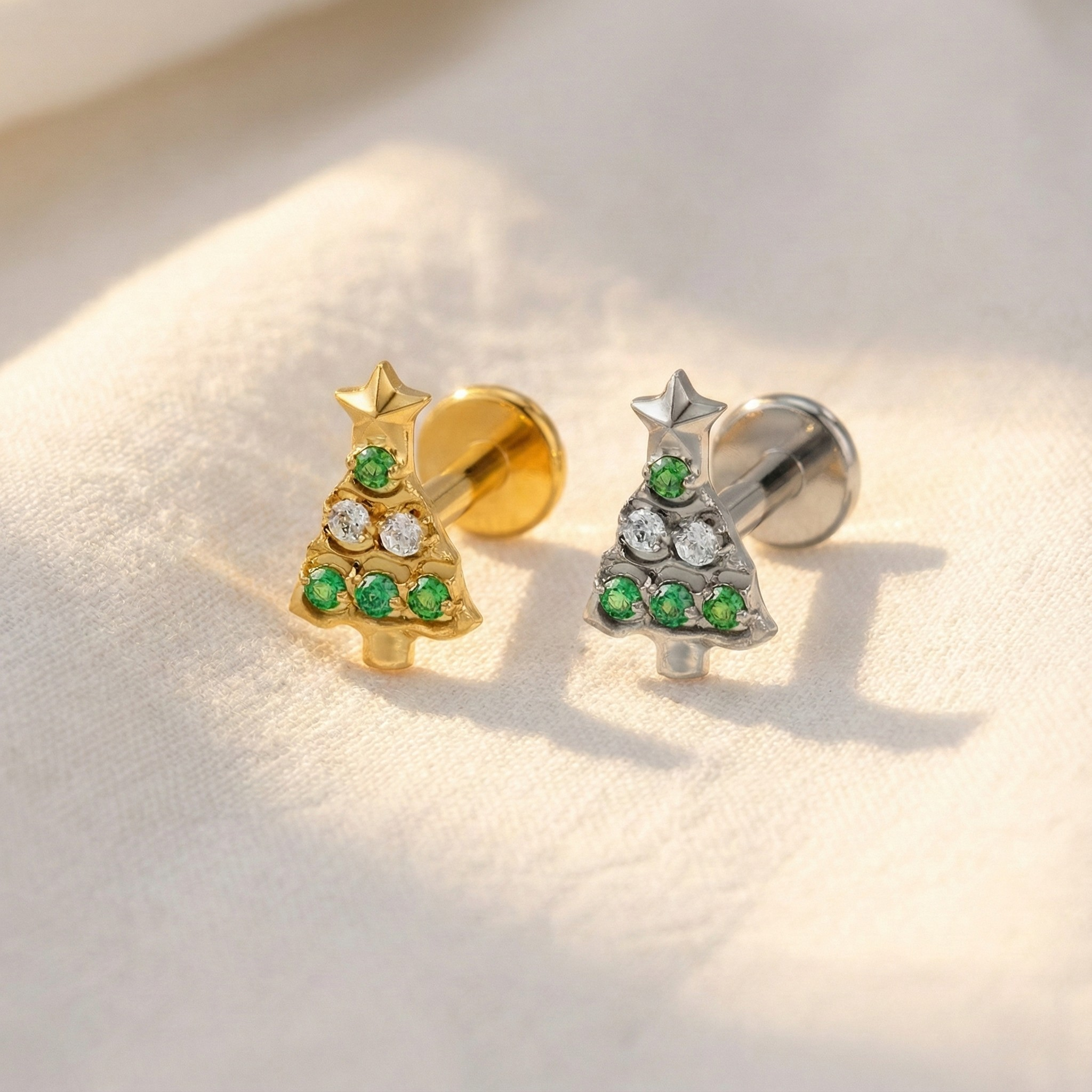 16G Christmas Tree Earring - Titanium Helix, Conch & Tragus