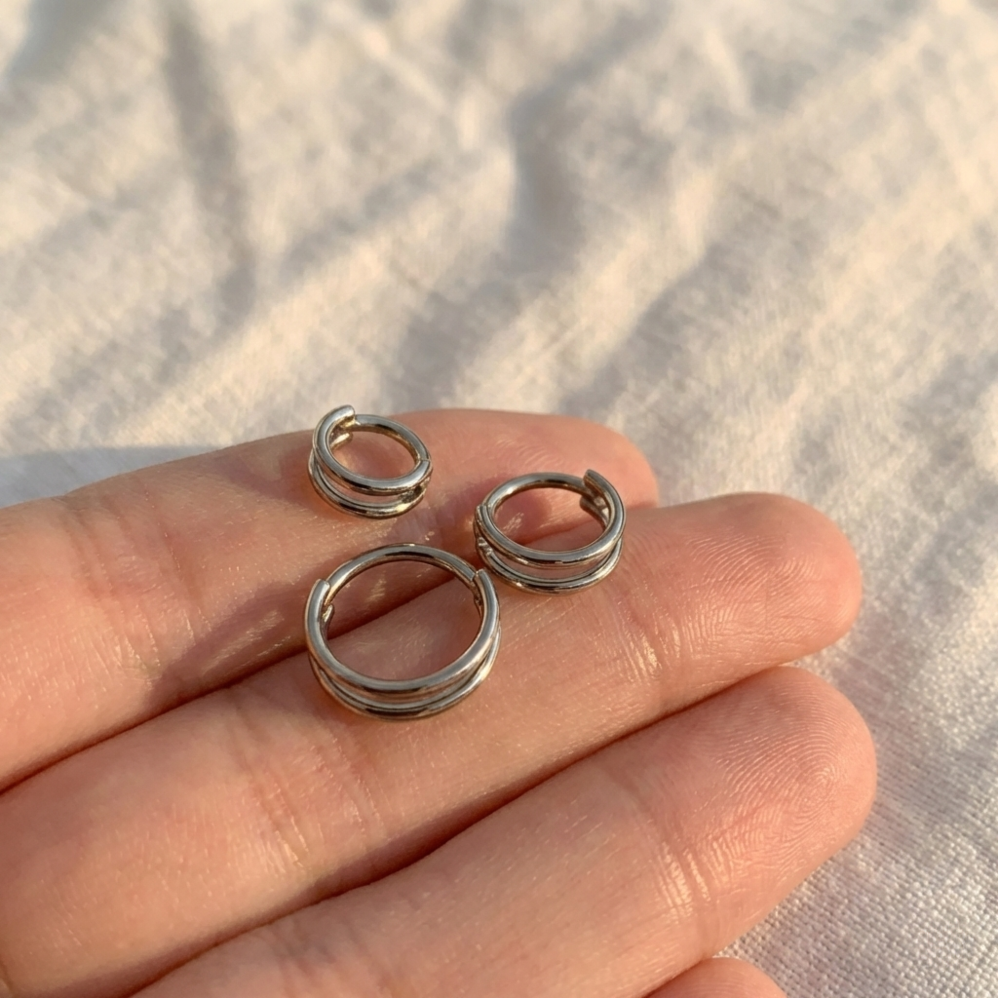16G Double Nose Ring - Titanium Septum & Helix Clicker