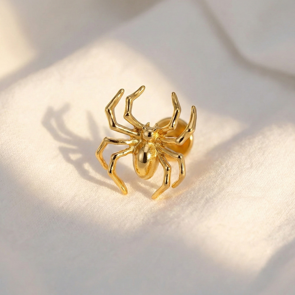 16G Spider Cartilage Earring - Titanium Helix, Conch & Tragus Jewelry