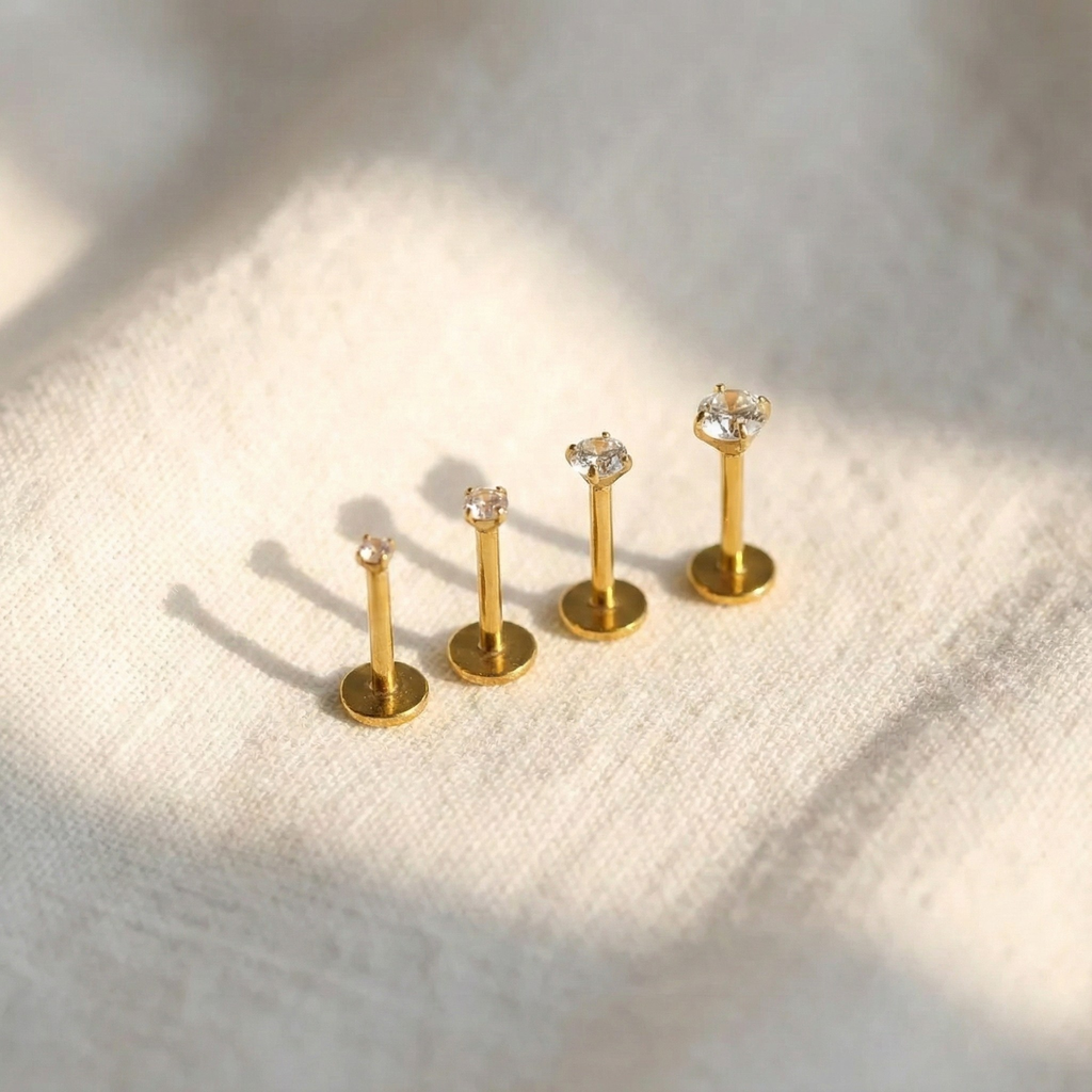 16G / 18G Threadless Labret - Titanium Nose & Cartilage Stud