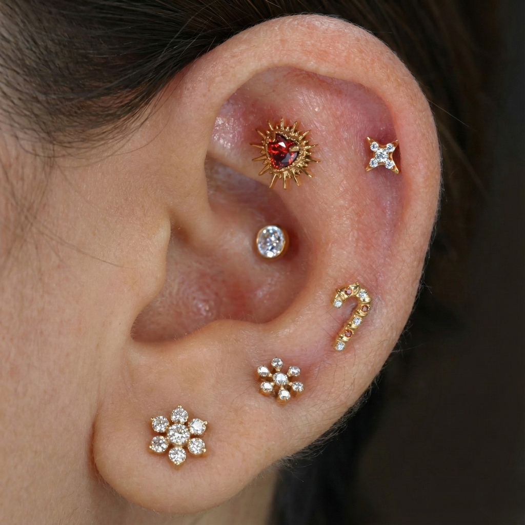 16G Titanium Heartbreak Earring - Helix & Tragus Piercing