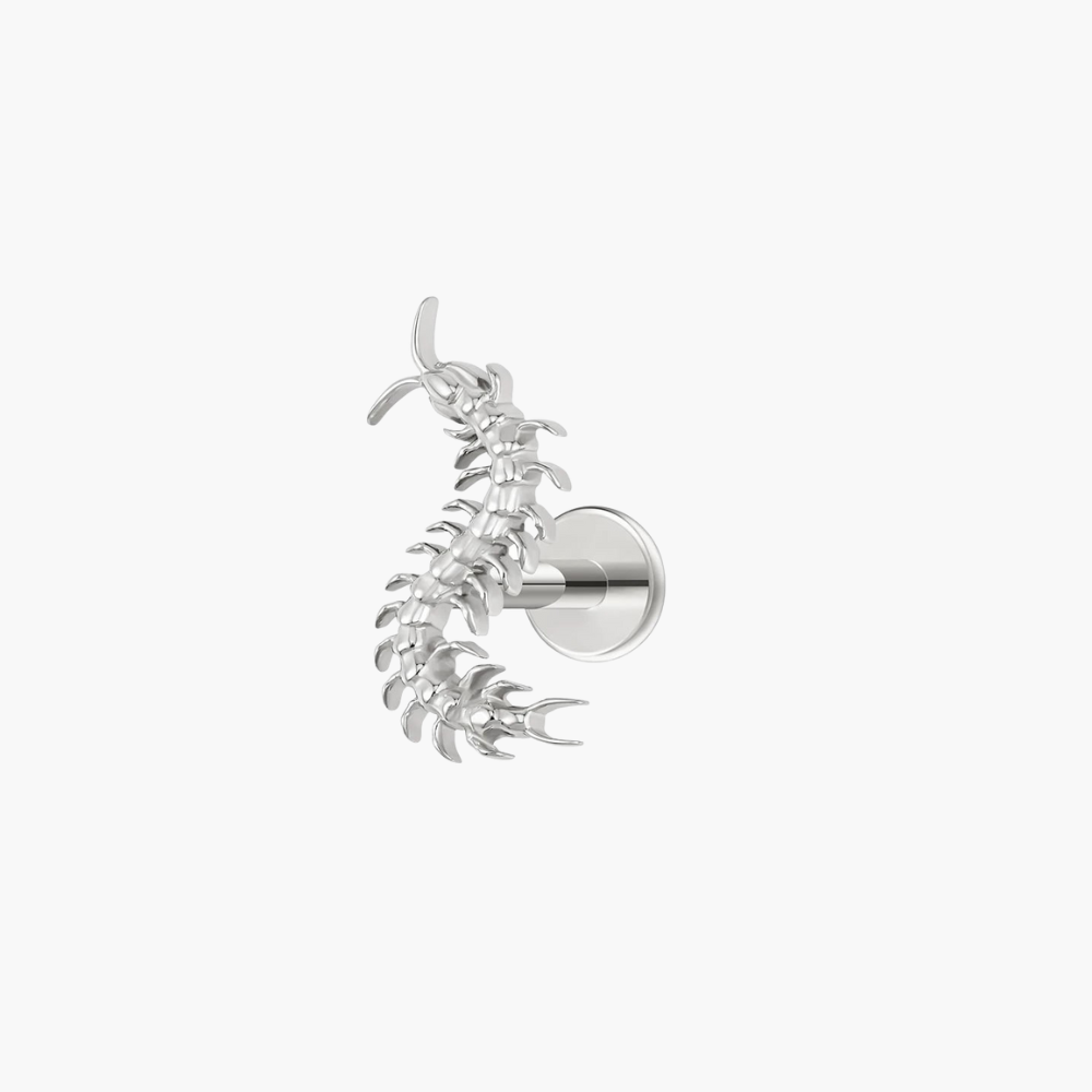 ASTM F136 Titanium Centipede Labret - Gothic Cartilage Stud (16G)