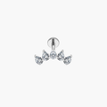 16G Titanium Fan Cluster - Pear CZ Helix & Conch Earring