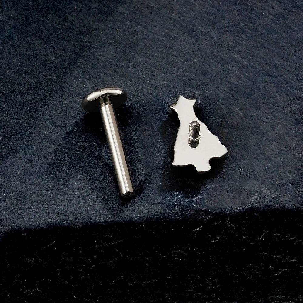 ASTM F136 Titanium Christmas Tree Helix Stud 16G Internally Threaded Labret Conch Cartilage Tragus Piercing Jewelry