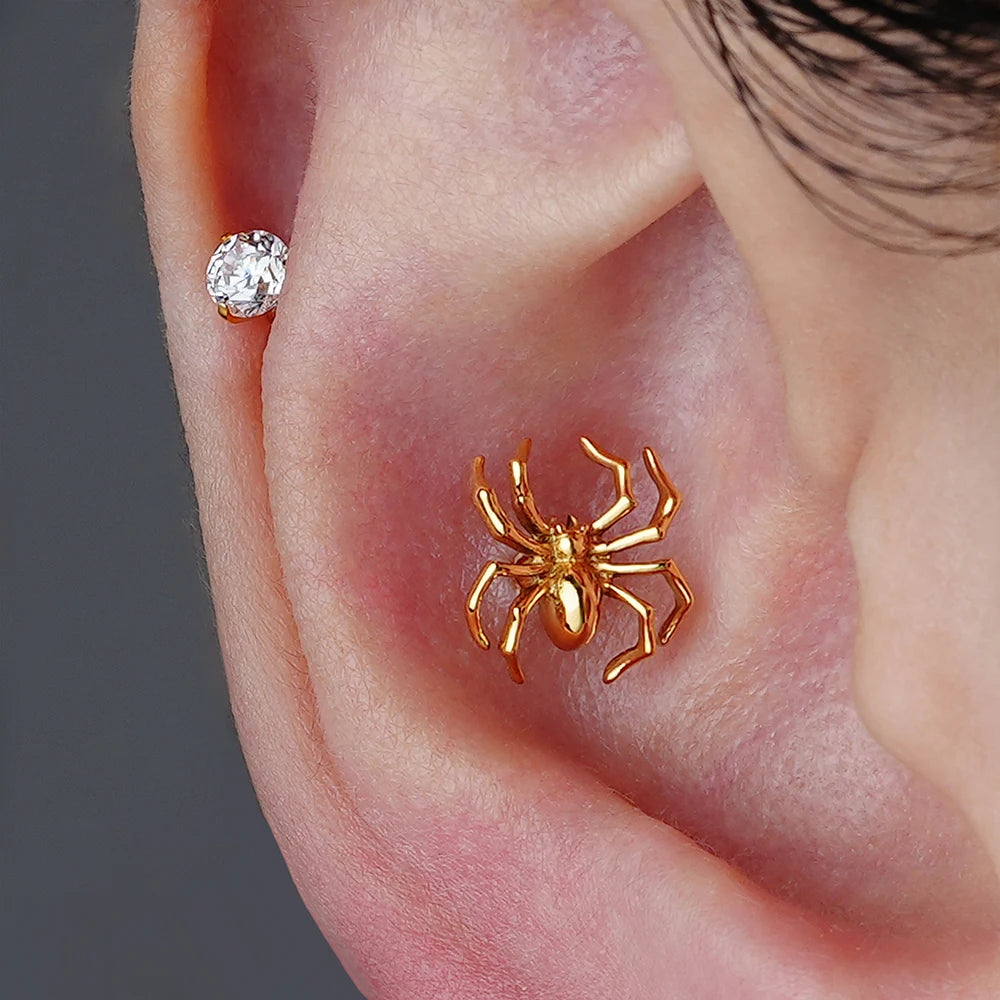 16G Spider Cartilage Earring - Titanium Helix, Conch & Tragus Jewelry