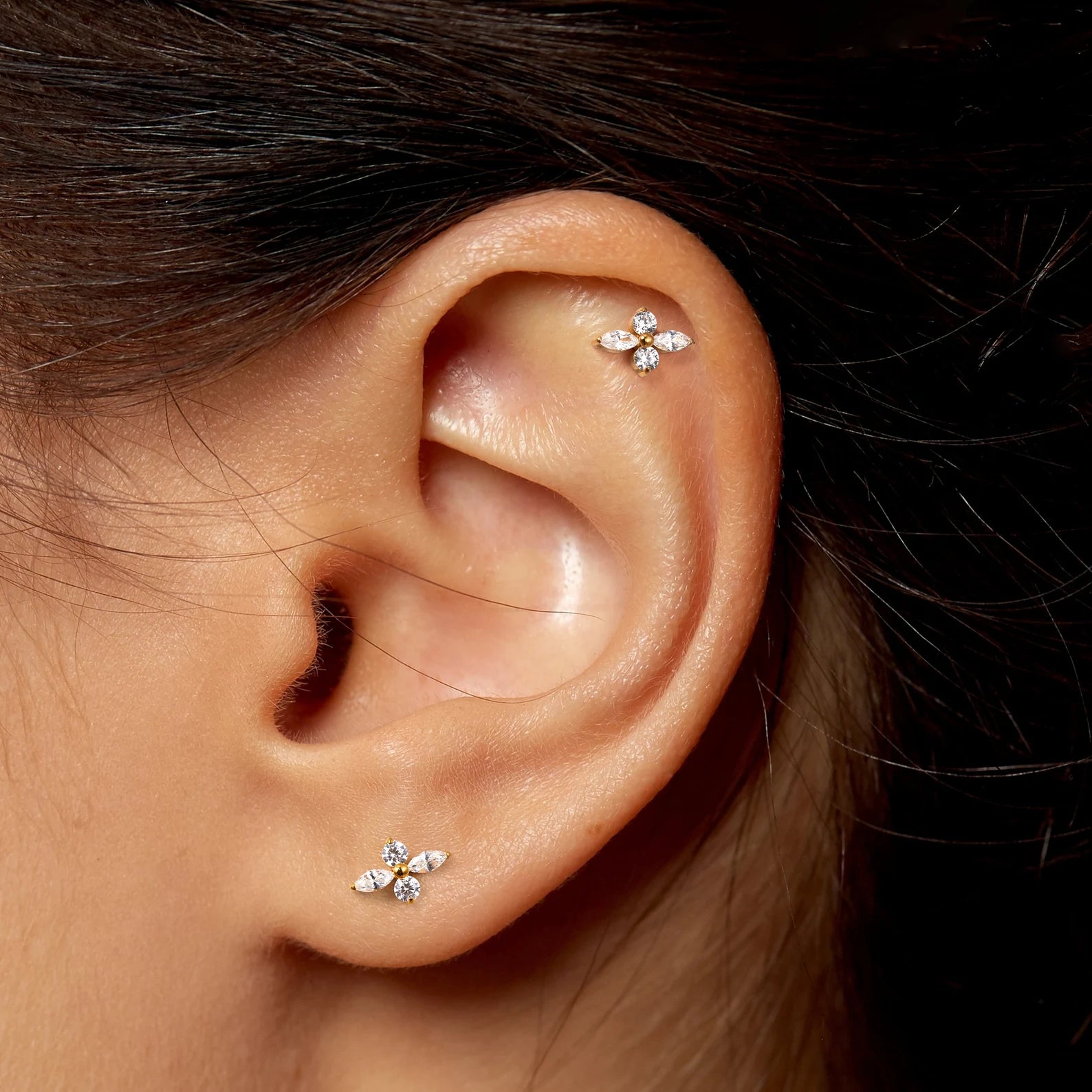 ASTM F136 Titanium North Star Stud - Flat Back (Medusa/Helix)