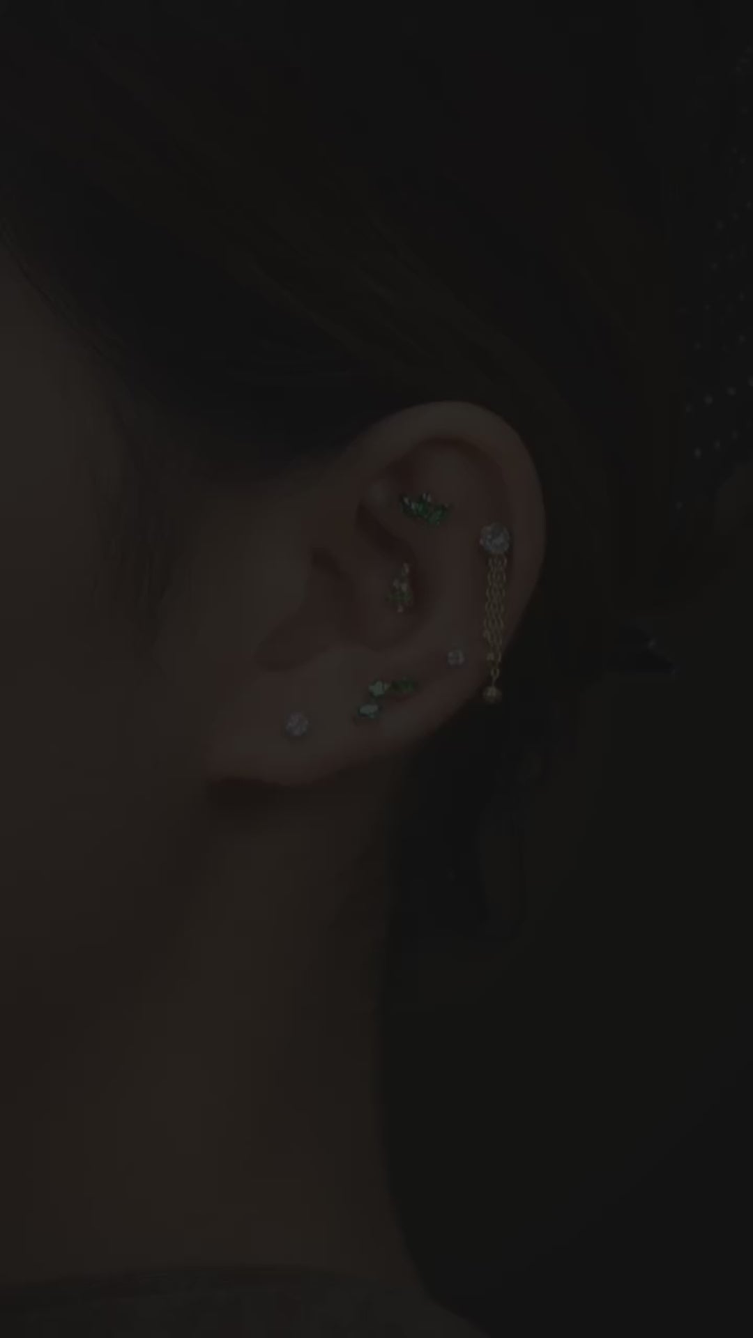 16G Christmas Tree Earring - Titanium Helix, Conch & Tragus