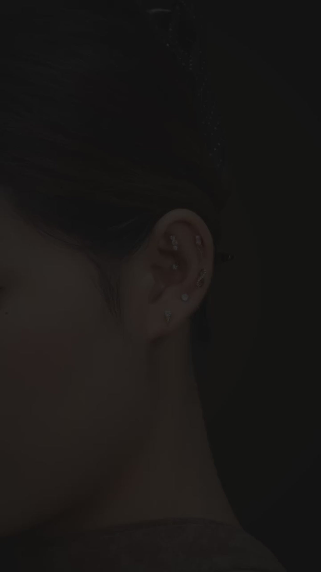 ASTM F136 Titanium Triple CZ Cluster Cartilage Earring 16G Mini CZ Labret Tragus Helix Medusa Flat Back Piercing