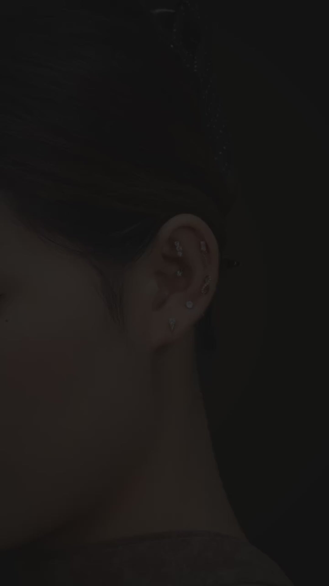 ASTM F136 Titanium Triple CZ Cluster Cartilage Earring 16G Mini CZ Labret Tragus Helix Medusa Flat Back Piercing