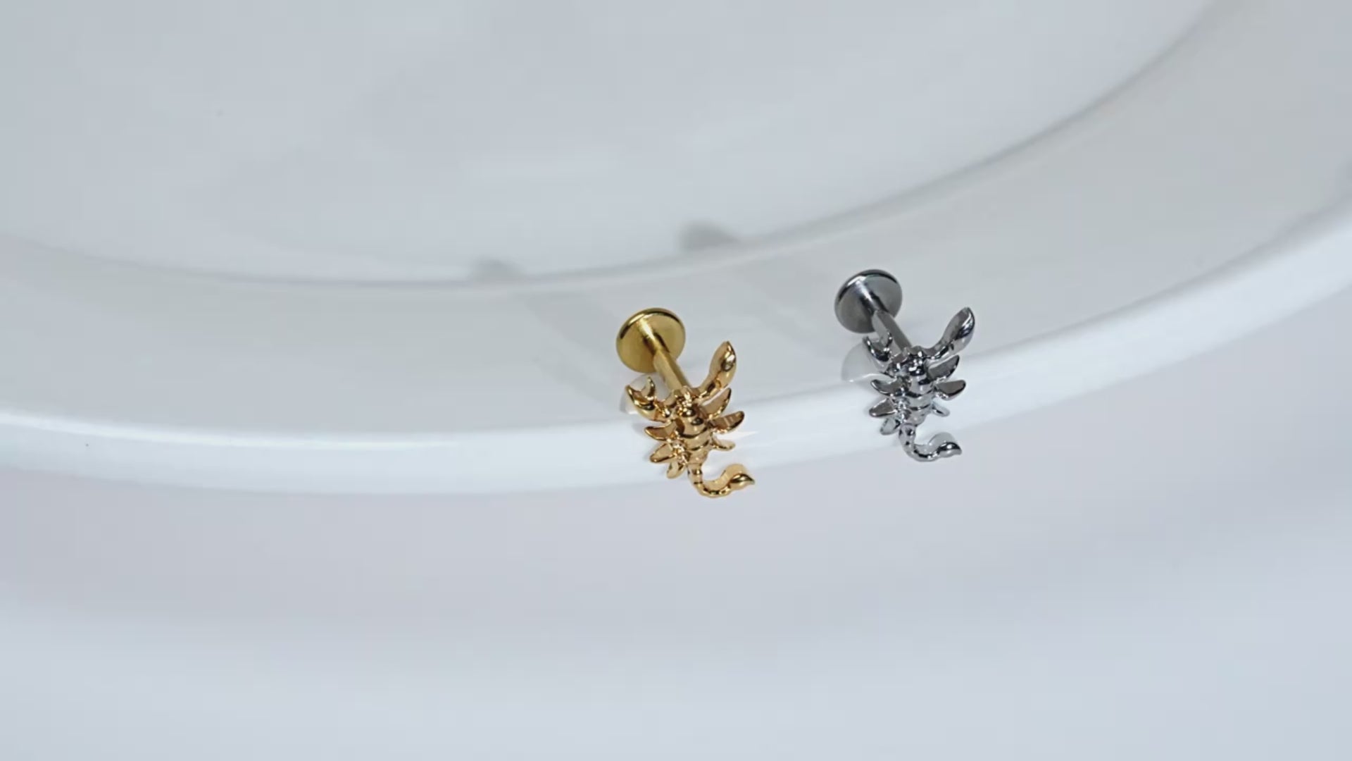 16G Titanium Scorpion Flatback - Scorpio Zodiac Stud for Helix & Tragus