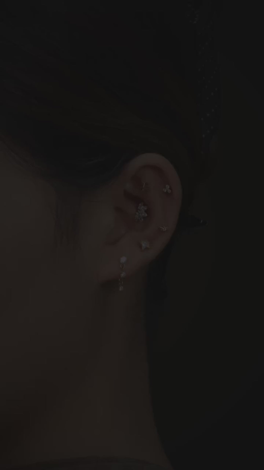 16G Lotus Conch Jewelry - Titanium Helix & Tragus Flower