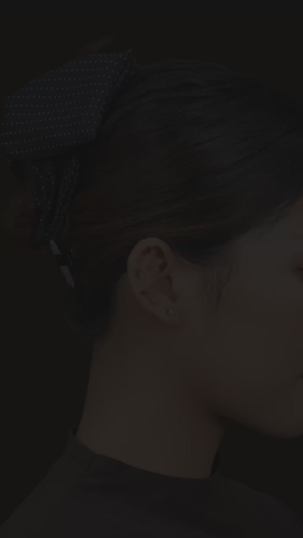 16G Garnet Heart Titanium Flatback - Dark Red CZ Stud for Helix, Tragus & Cartilage