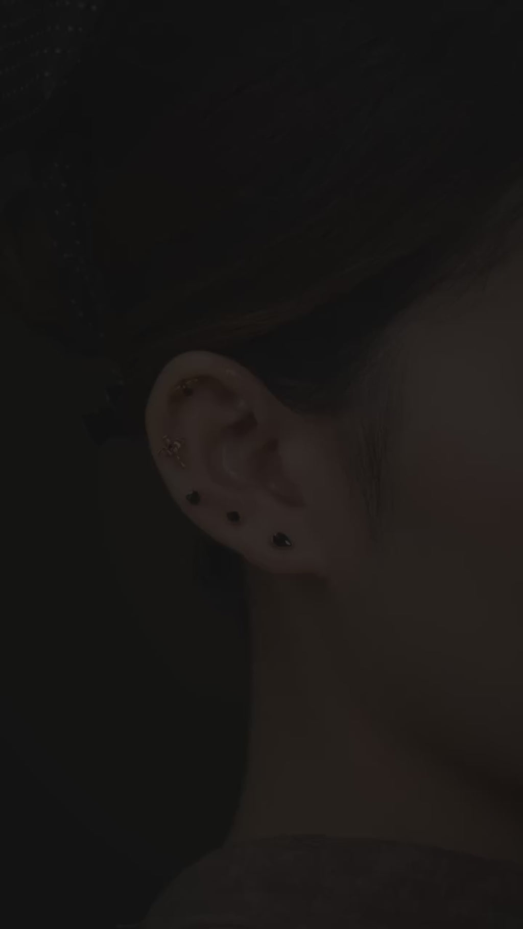 16G Titanium Pear Earring - Red Garnet Helix & Tragus