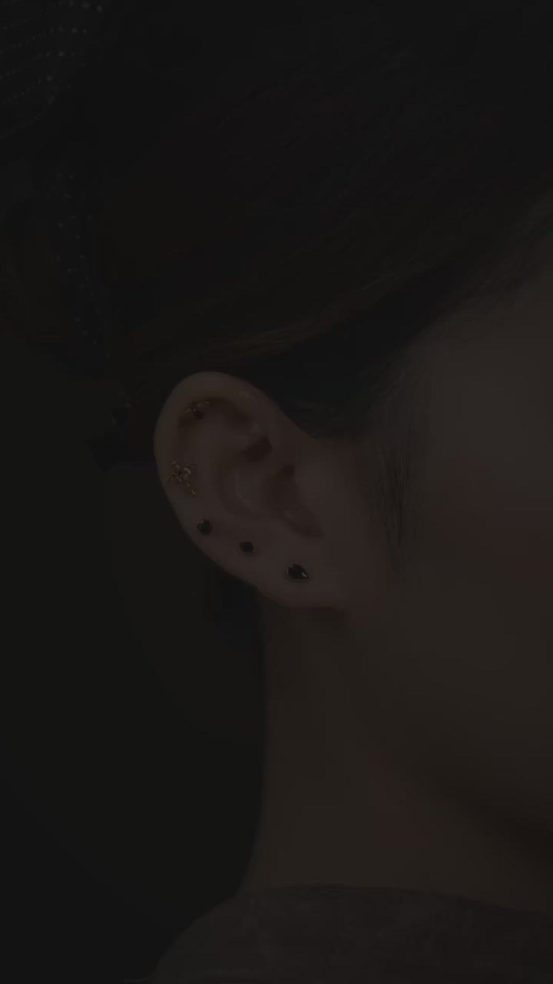 16G Titanium Pear Earring - Red Garnet Helix & Tragus