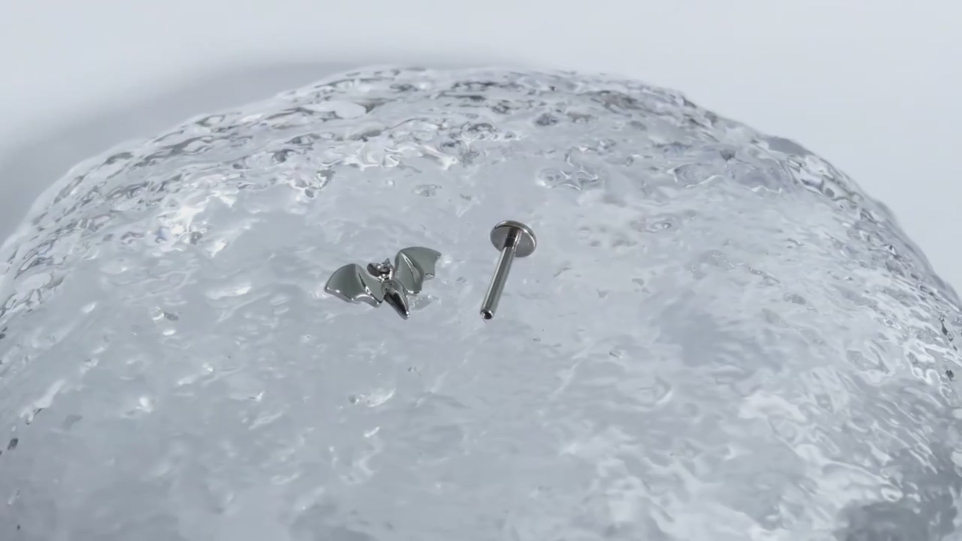 16G Titanium Bat Flatback Stud  Spooky Goth Piercing for Helix, Tragus & Cartilage