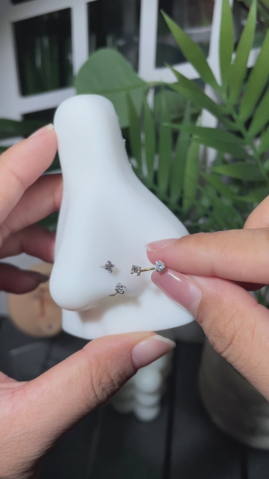 16G Titanium Septum Ring - CZ Horseshoe for Daith & Tragus