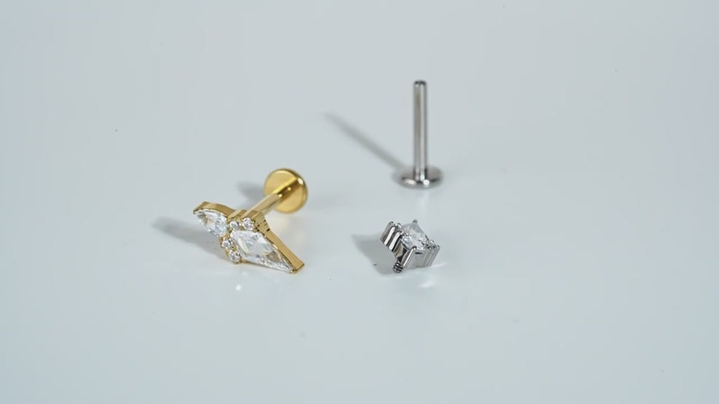 16G Titanium Rhombus Earring - Kite Shaped Helix & Conch